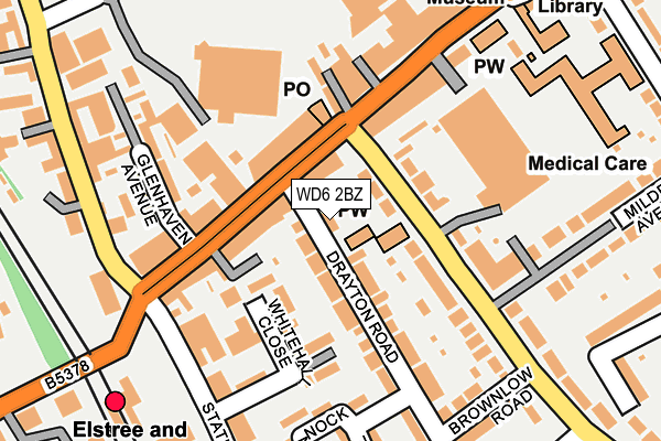 WD6 2BZ map - OS OpenMap – Local (Ordnance Survey)