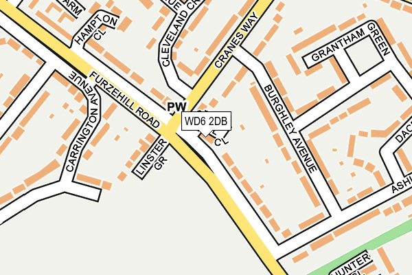 WD6 2DB map - OS OpenMap – Local (Ordnance Survey)