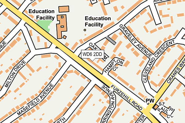 WD6 2DD map - OS OpenMap – Local (Ordnance Survey)