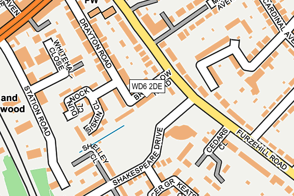WD6 2DE map - OS OpenMap – Local (Ordnance Survey)