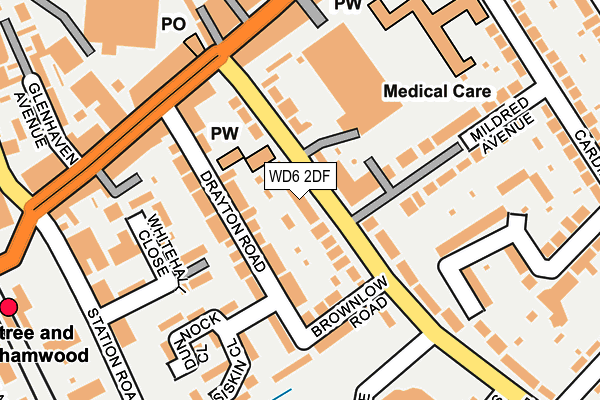 WD6 2DF map - OS OpenMap – Local (Ordnance Survey)