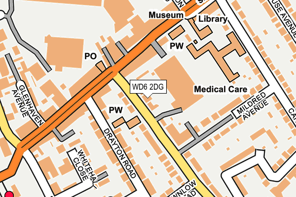 WD6 2DG map - OS OpenMap – Local (Ordnance Survey)