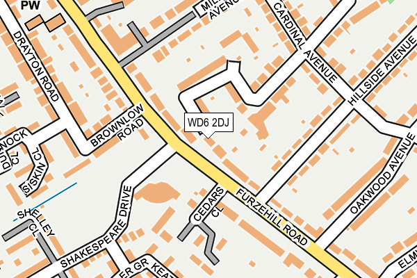 WD6 2DJ map - OS OpenMap – Local (Ordnance Survey)