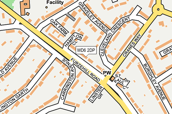 WD6 2DP map - OS OpenMap – Local (Ordnance Survey)