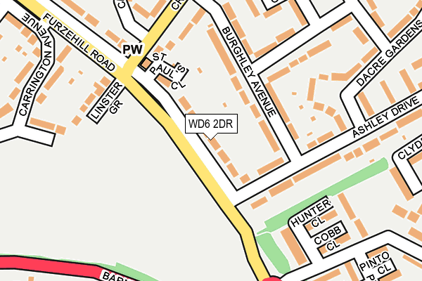 WD6 2DR map - OS OpenMap – Local (Ordnance Survey)
