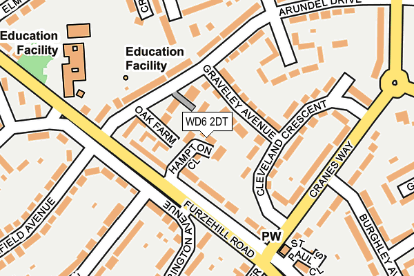 WD6 2DT map - OS OpenMap – Local (Ordnance Survey)