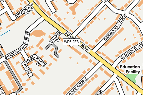 WD6 2EB map - OS OpenMap – Local (Ordnance Survey)