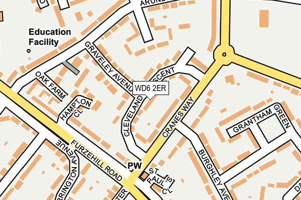 WD6 2ER map - OS OpenMap – Local (Ordnance Survey)