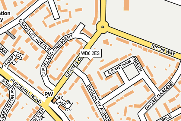 WD6 2ES map - OS OpenMap – Local (Ordnance Survey)