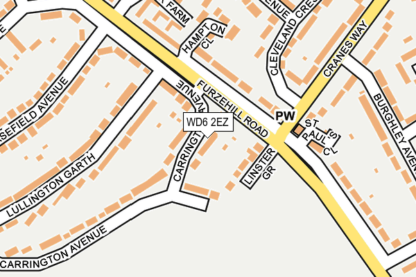 WD6 2EZ map - OS OpenMap – Local (Ordnance Survey)