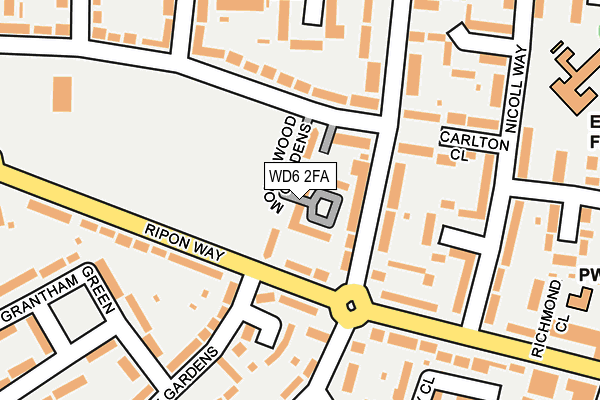 WD6 2FA map - OS OpenMap – Local (Ordnance Survey)