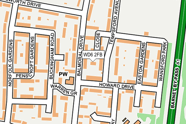 WD6 2FB map - OS OpenMap – Local (Ordnance Survey)