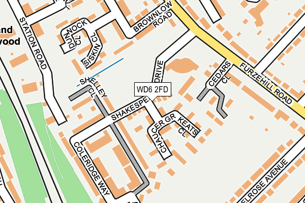WD6 2FD map - OS OpenMap – Local (Ordnance Survey)