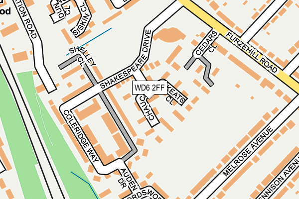 WD6 2FF map - OS OpenMap – Local (Ordnance Survey)