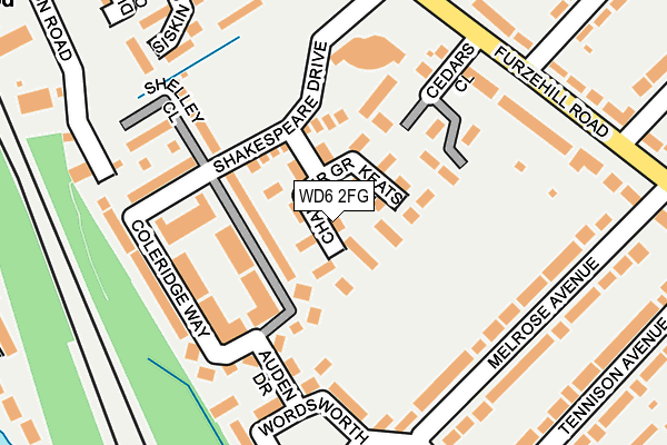 WD6 2FG map - OS OpenMap – Local (Ordnance Survey)