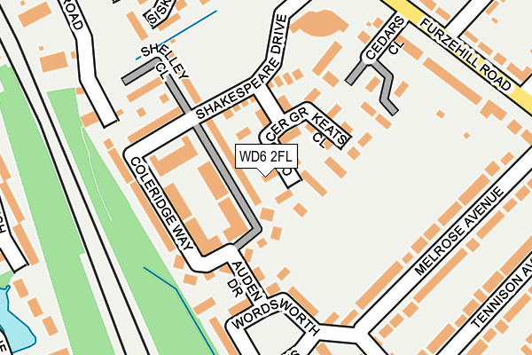 WD6 2FL map - OS OpenMap – Local (Ordnance Survey)
