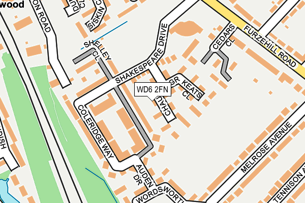 WD6 2FN map - OS OpenMap – Local (Ordnance Survey)