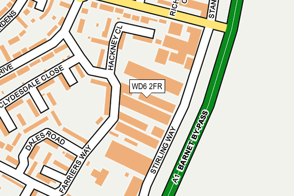 WD6 2FR map - OS OpenMap – Local (Ordnance Survey)