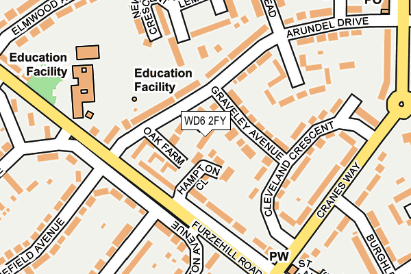 WD6 2FY map - OS OpenMap – Local (Ordnance Survey)