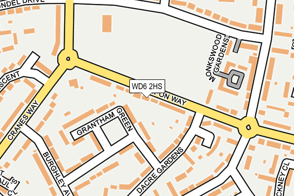 WD6 2HS map - OS OpenMap – Local (Ordnance Survey)