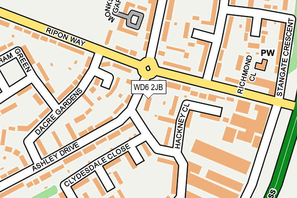 WD6 2JB map - OS OpenMap – Local (Ordnance Survey)