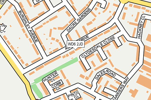 WD6 2JD map - OS OpenMap – Local (Ordnance Survey)