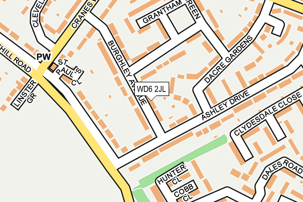 WD6 2JL map - OS OpenMap – Local (Ordnance Survey)