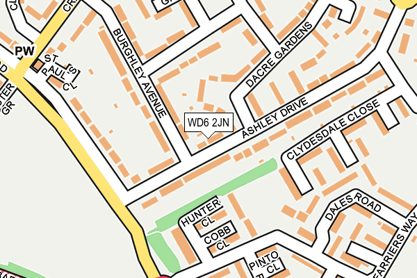 WD6 2JN map - OS OpenMap – Local (Ordnance Survey)