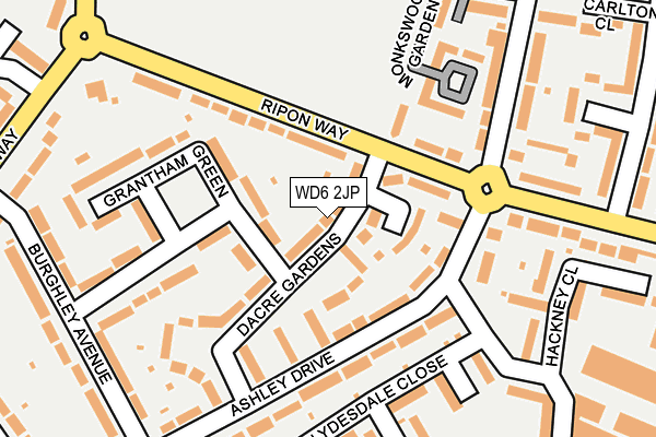 WD6 2JP map - OS OpenMap – Local (Ordnance Survey)