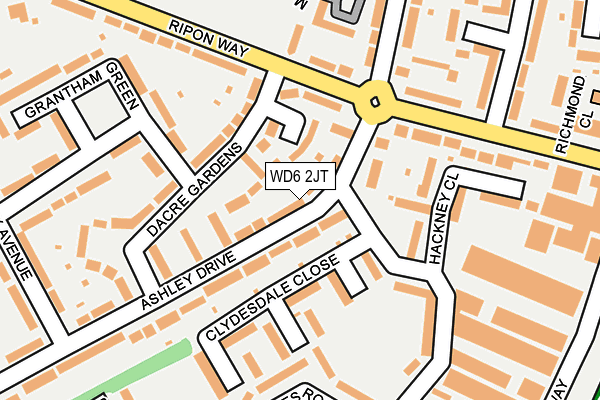 WD6 2JT map - OS OpenMap – Local (Ordnance Survey)