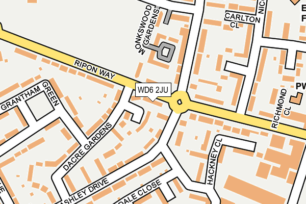 WD6 2JU map - OS OpenMap – Local (Ordnance Survey)