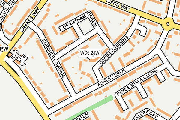 WD6 2JW map - OS OpenMap – Local (Ordnance Survey)