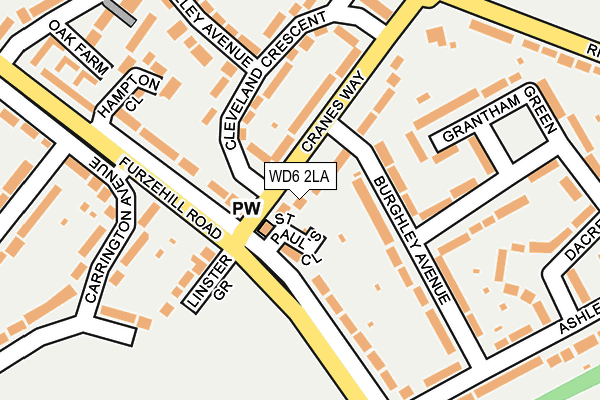 WD6 2LA map - OS OpenMap – Local (Ordnance Survey)