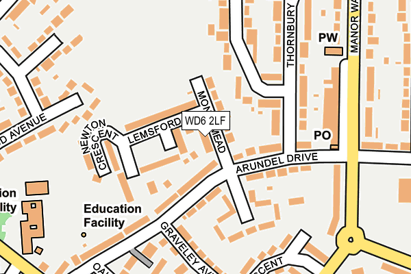 WD6 2LF map - OS OpenMap – Local (Ordnance Survey)