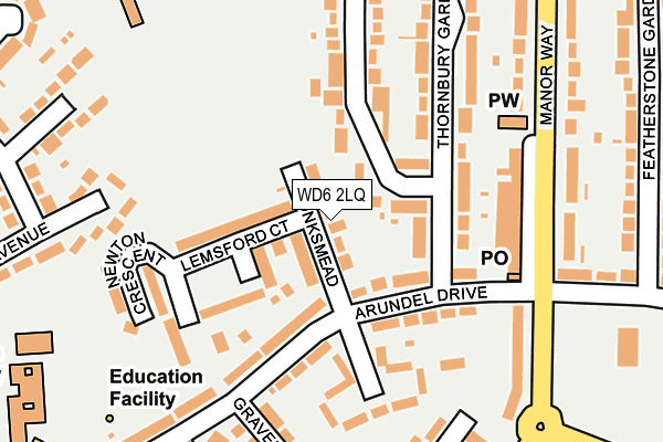 WD6 2LQ map - OS OpenMap – Local (Ordnance Survey)