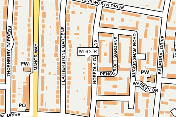 WD6 2LR map - OS OpenMap – Local (Ordnance Survey)