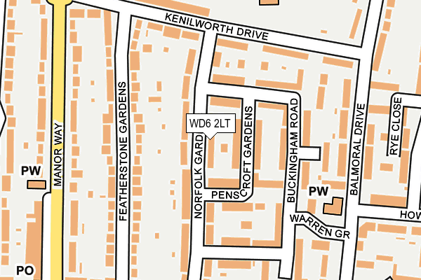 WD6 2LT map - OS OpenMap – Local (Ordnance Survey)