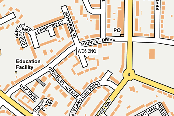 WD6 2NQ map - OS OpenMap – Local (Ordnance Survey)
