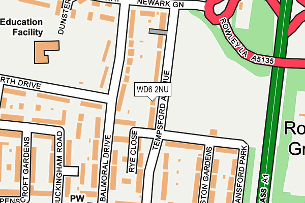 WD6 2NU map - OS OpenMap – Local (Ordnance Survey)