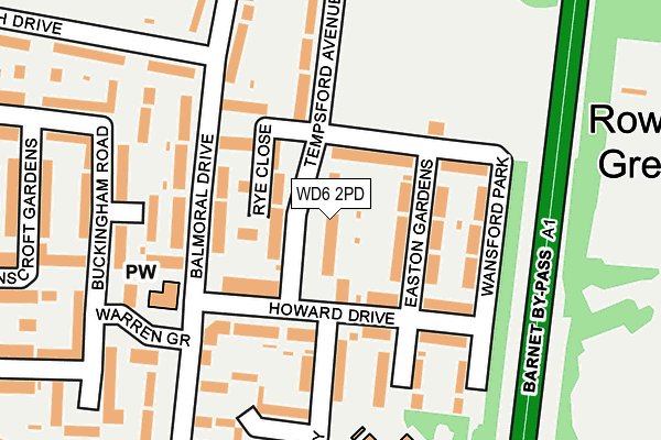 WD6 2PD map - OS OpenMap – Local (Ordnance Survey)