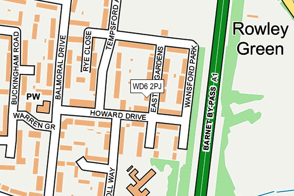 WD6 2PJ map - OS OpenMap – Local (Ordnance Survey)