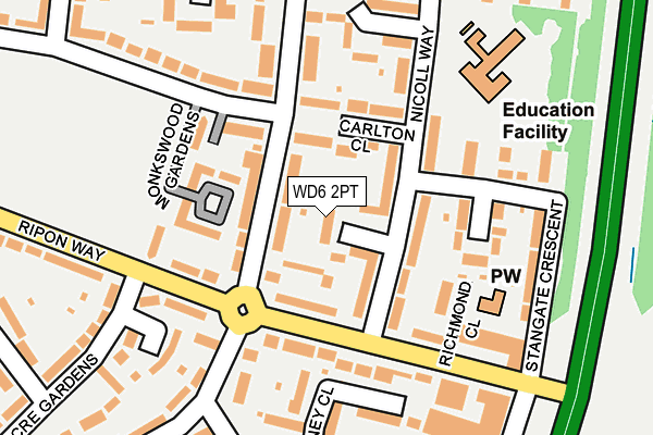 WD6 2PT map - OS OpenMap – Local (Ordnance Survey)