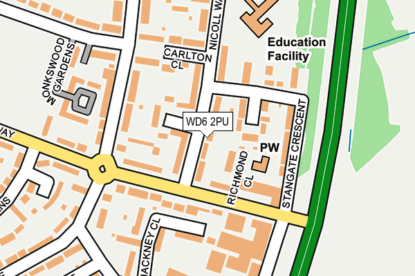WD6 2PU map - OS OpenMap – Local (Ordnance Survey)
