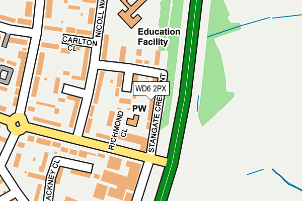 WD6 2PX map - OS OpenMap – Local (Ordnance Survey)