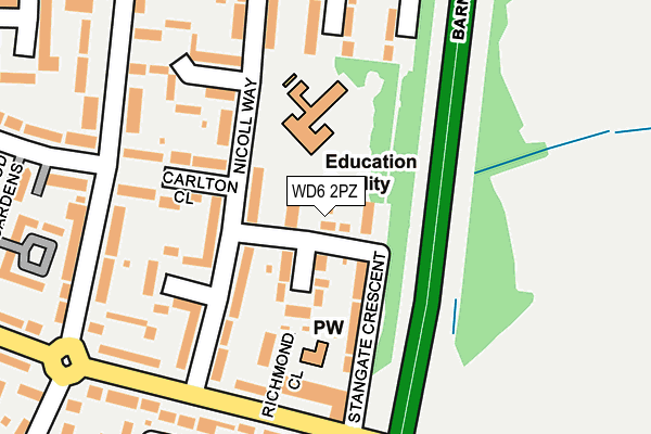WD6 2PZ map - OS OpenMap – Local (Ordnance Survey)