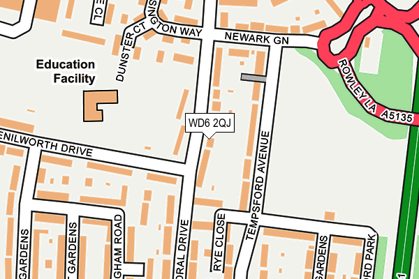WD6 2QJ map - OS OpenMap – Local (Ordnance Survey)