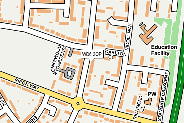 WD6 2QP map - OS OpenMap – Local (Ordnance Survey)