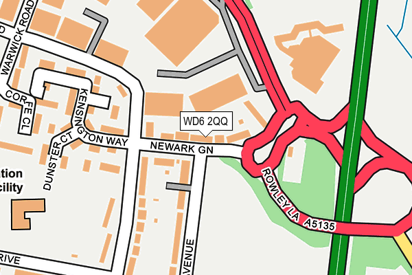 WD6 2QQ map - OS OpenMap – Local (Ordnance Survey)