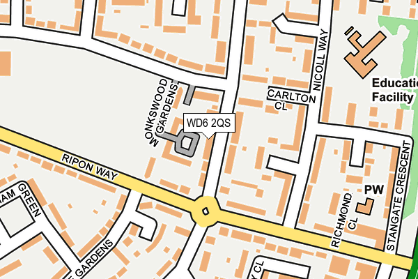 WD6 2QS map - OS OpenMap – Local (Ordnance Survey)