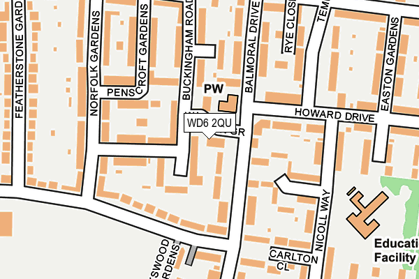 WD6 2QU map - OS OpenMap – Local (Ordnance Survey)